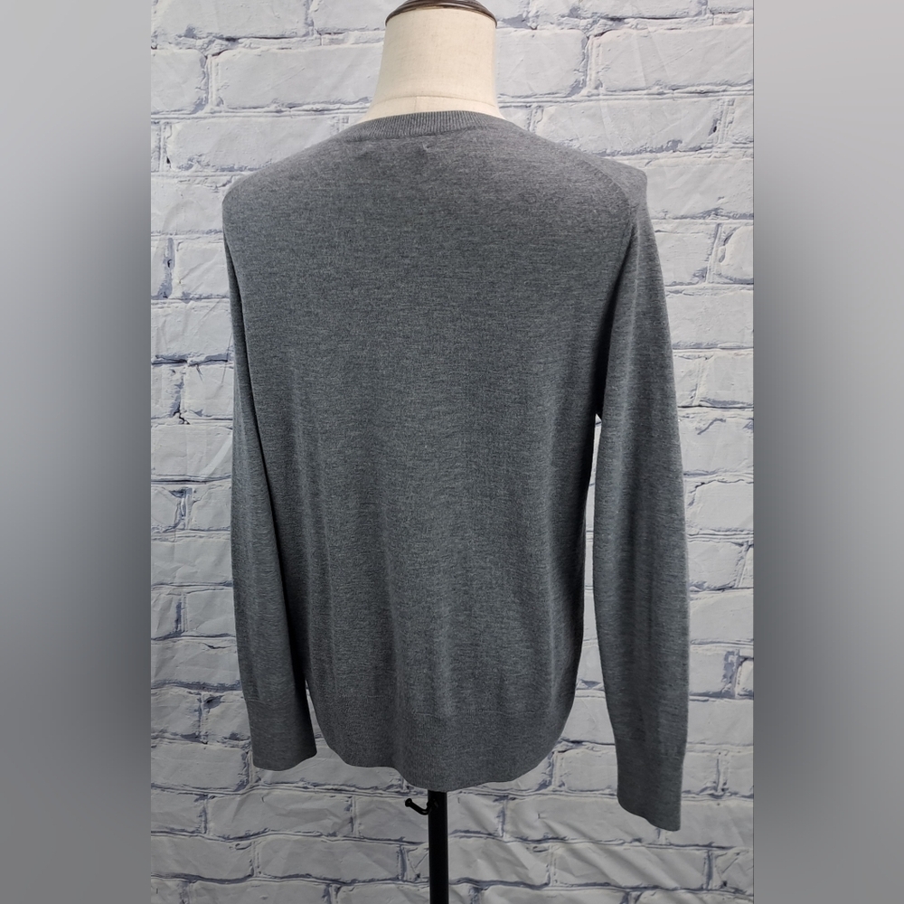 Burberry Men's Sweater 100% Cashmere Equestrian Knight Gray Pullover Size Large - Picture 15 of 16